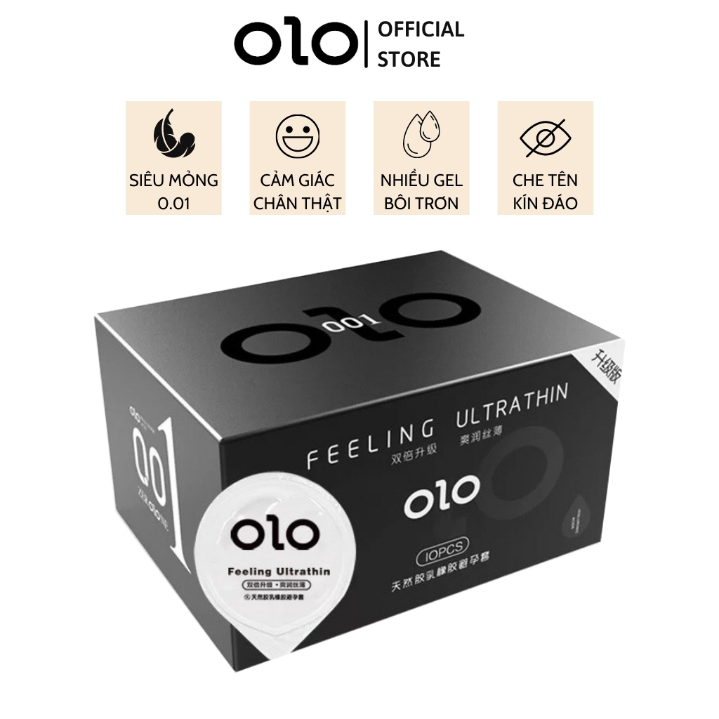 Bao cao su OLO 0.01 Feeling Ultrathin siêu mỏng, nhiều gel bôi trơn